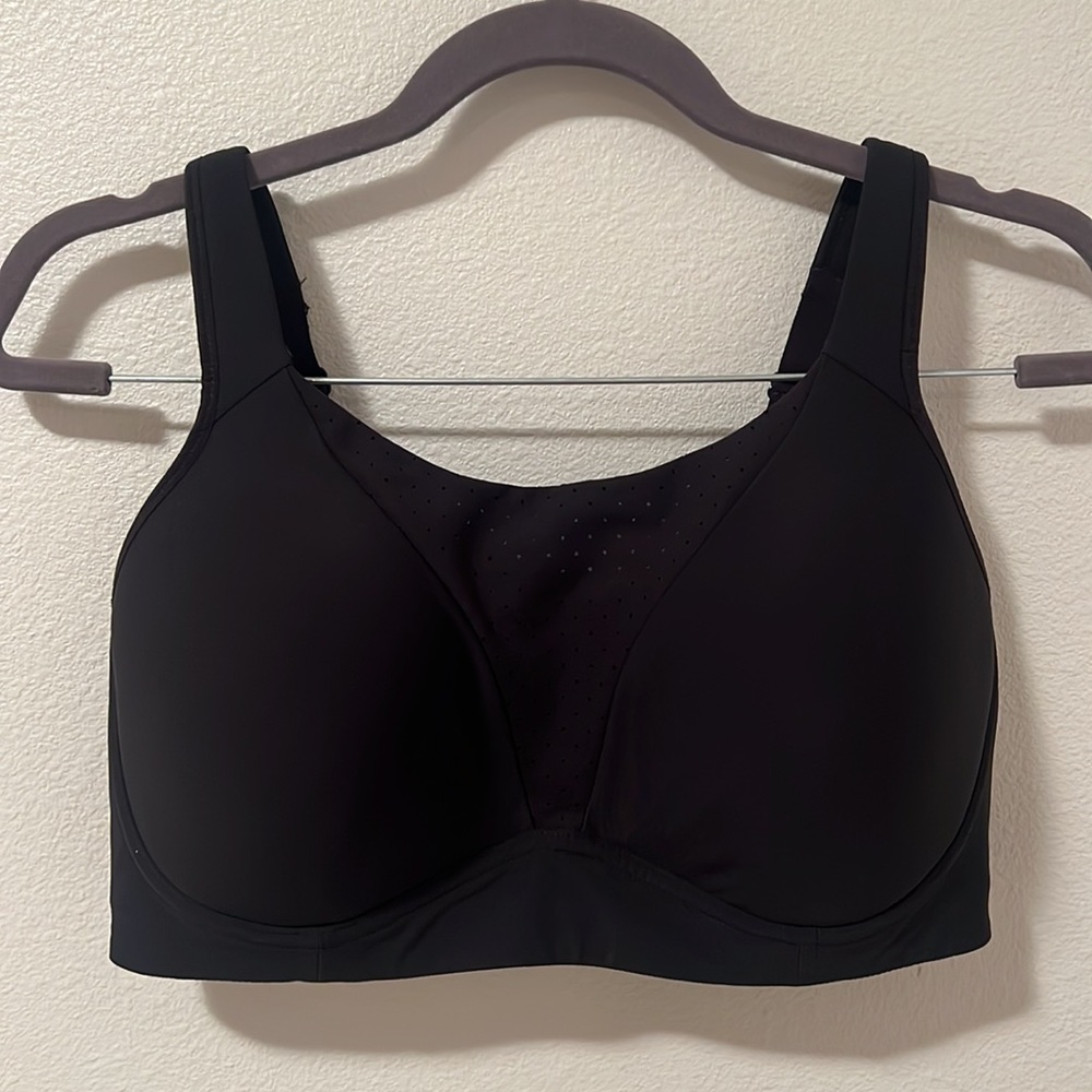 Lululemon Run Times High Support Perforated Panel Sports Bra Black 36E